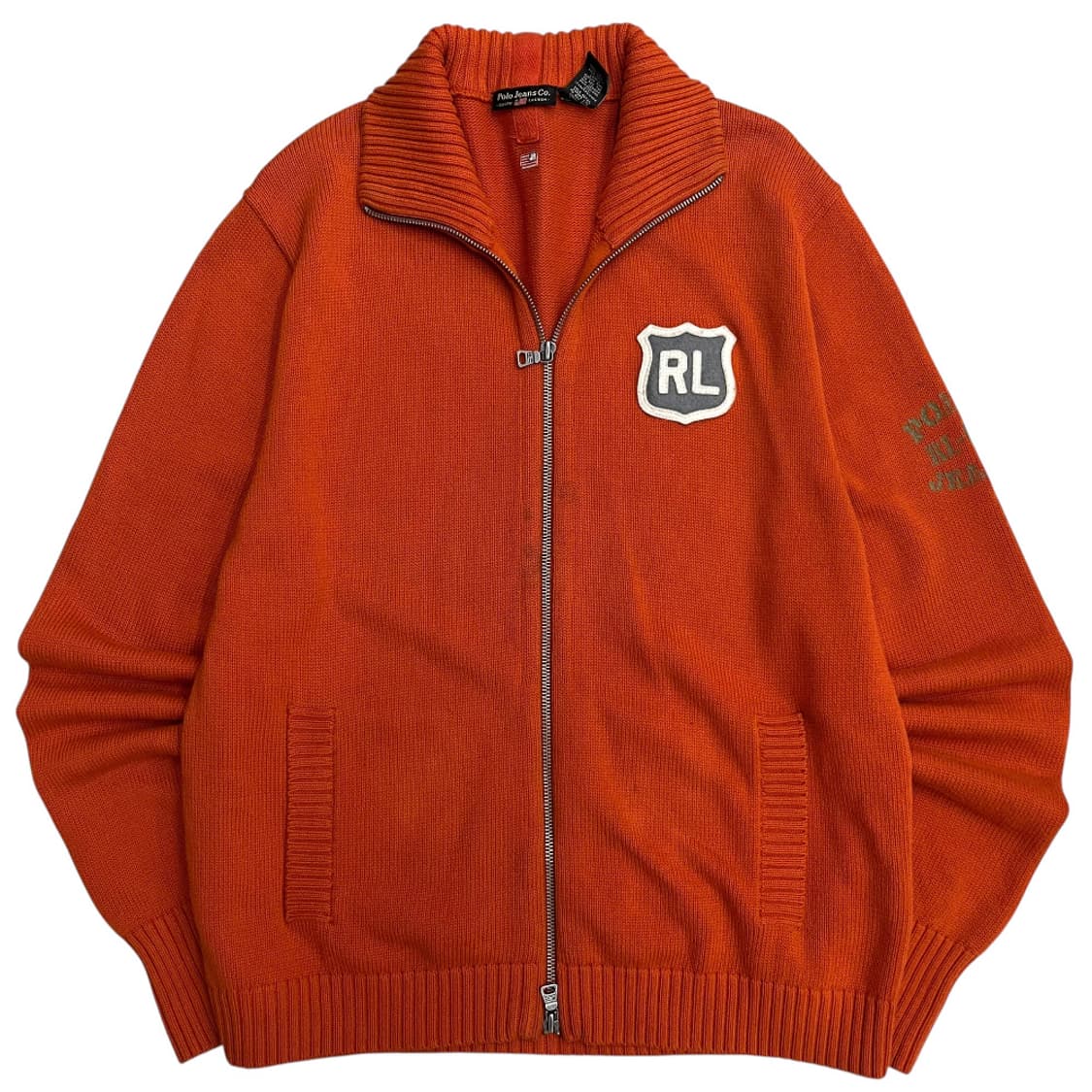 폴로 랄프로렌 패치로고 브릭오렌지 니트집업 M 상품이미지2
