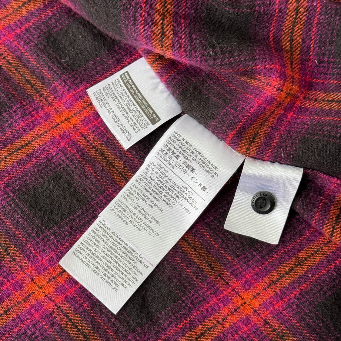 리바이스 두툼 퍼플 체크셔츠 XL 상품이미지5