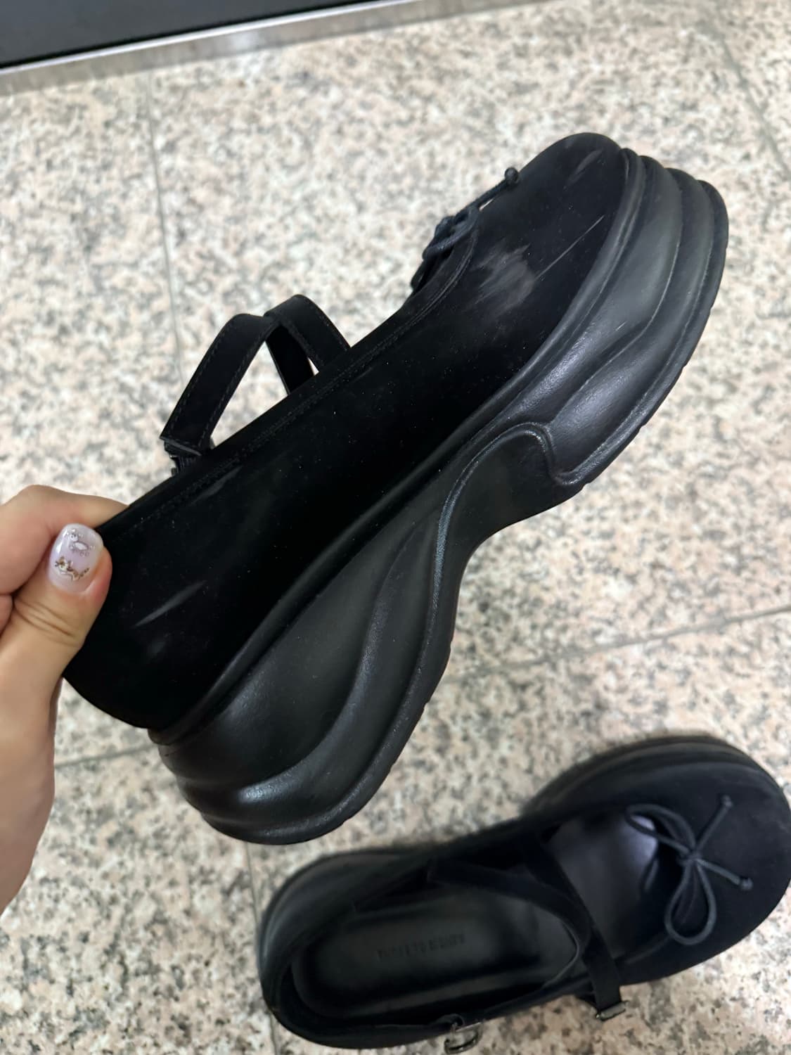 쓰리투에이티 스트랩 메리제인 플랫폼 블랙 245 상품이미지9