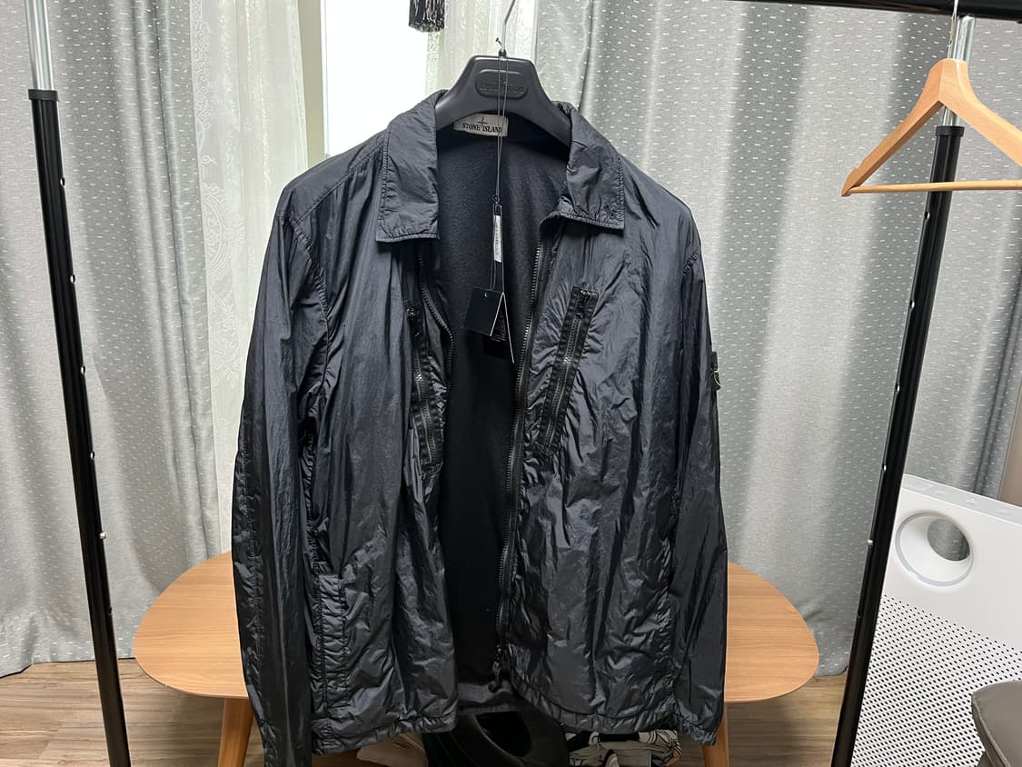 스톤 아일랜드 크링클랩스 오버셔츠 블랙 xl 상품이미지1