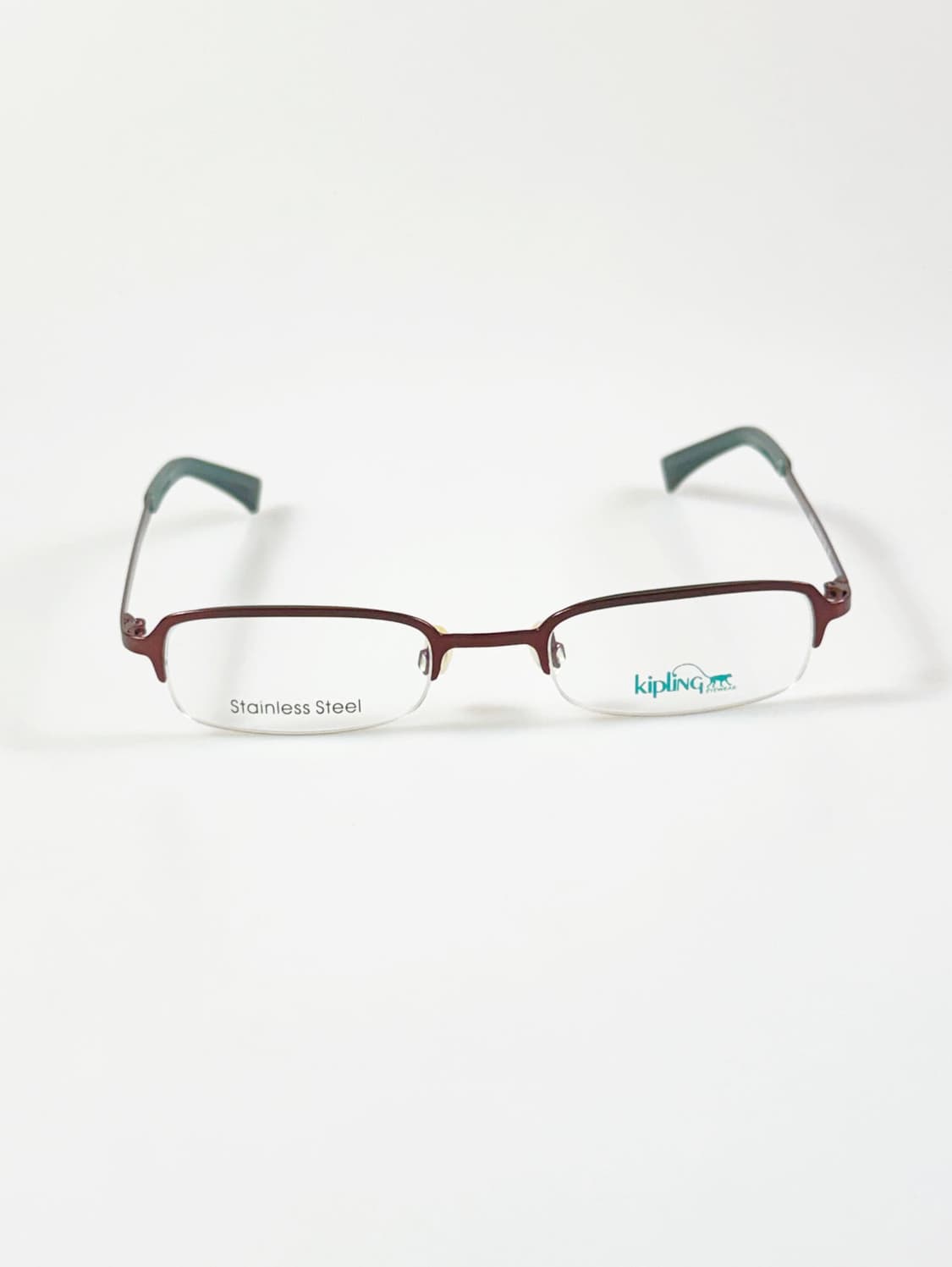 KIPLING 딥브라운 메탈 반무테 스퀘어 빈티지 안경 상품이미지1