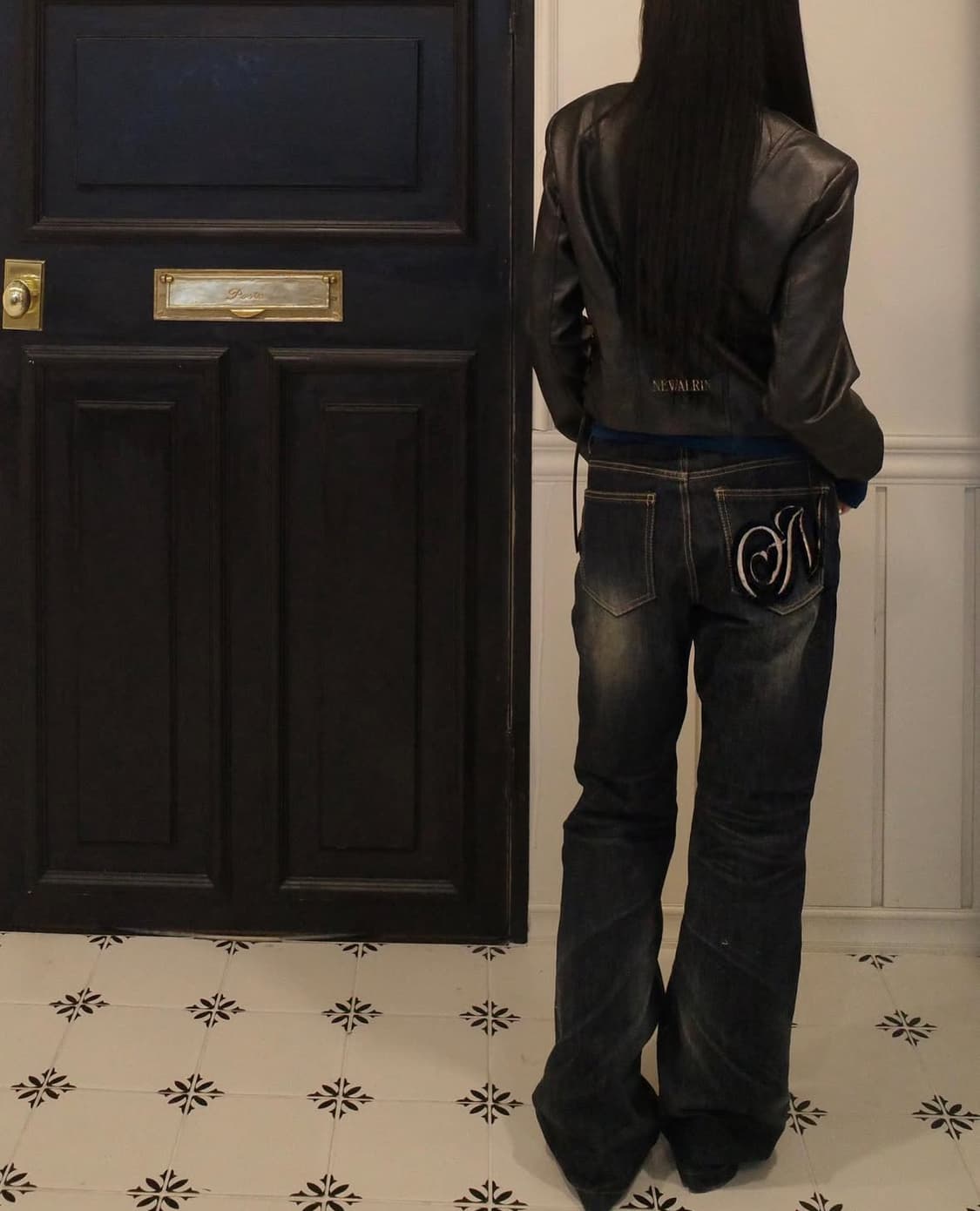 뉴얼린 워싱 크롭 레더 자켓 상품이미지3