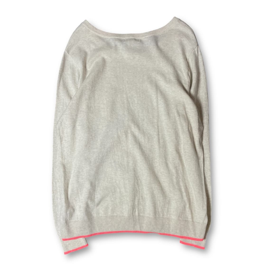 갭 아이보리 포인트 형광핑크 원포켓 긴팔 니트 L 상품이미지2