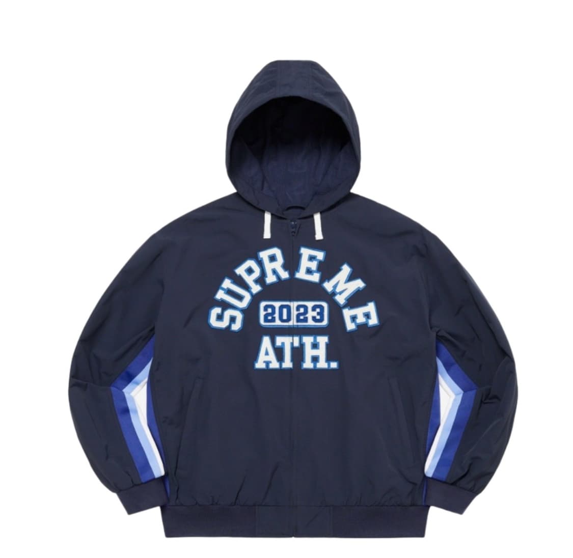 슈프림 23ss 아플리케 후드 트랙 자켓 네이비 L 상품이미지1
