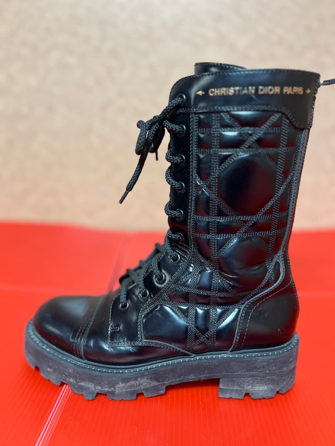 디올 블랙 퀼팅 앵클 부츠 37 상품이미지8