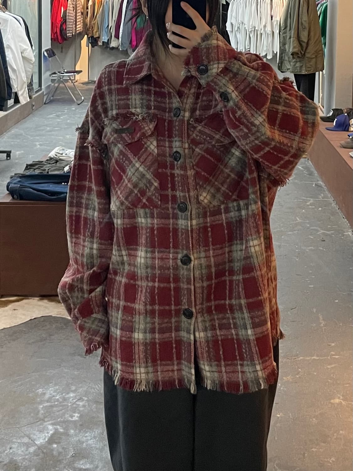 로카웨어 자수 빅로고 울 셔츠 H2139 상품이미지1