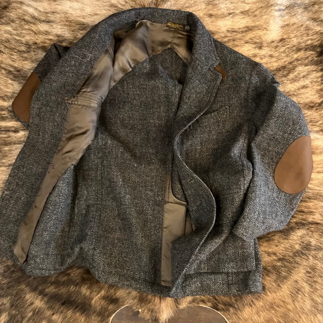 R.R.L 엘보우 패치 3B 울 트위드 스포츠 코트 M 상품이미지5