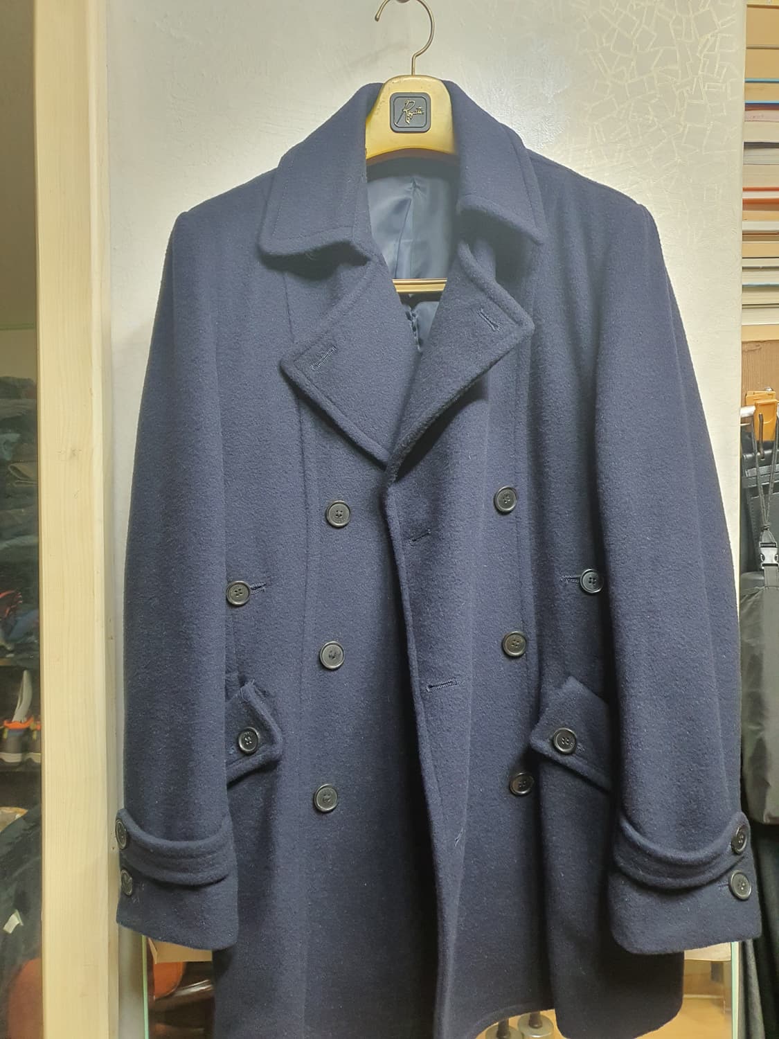 남성 네이비 하프코트 100 상품이미지1