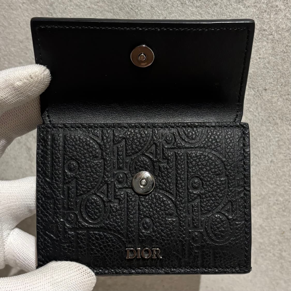 S OS사이즈 디올 그래비티 3단 플랩 반지갑 블랙 상품이미지3