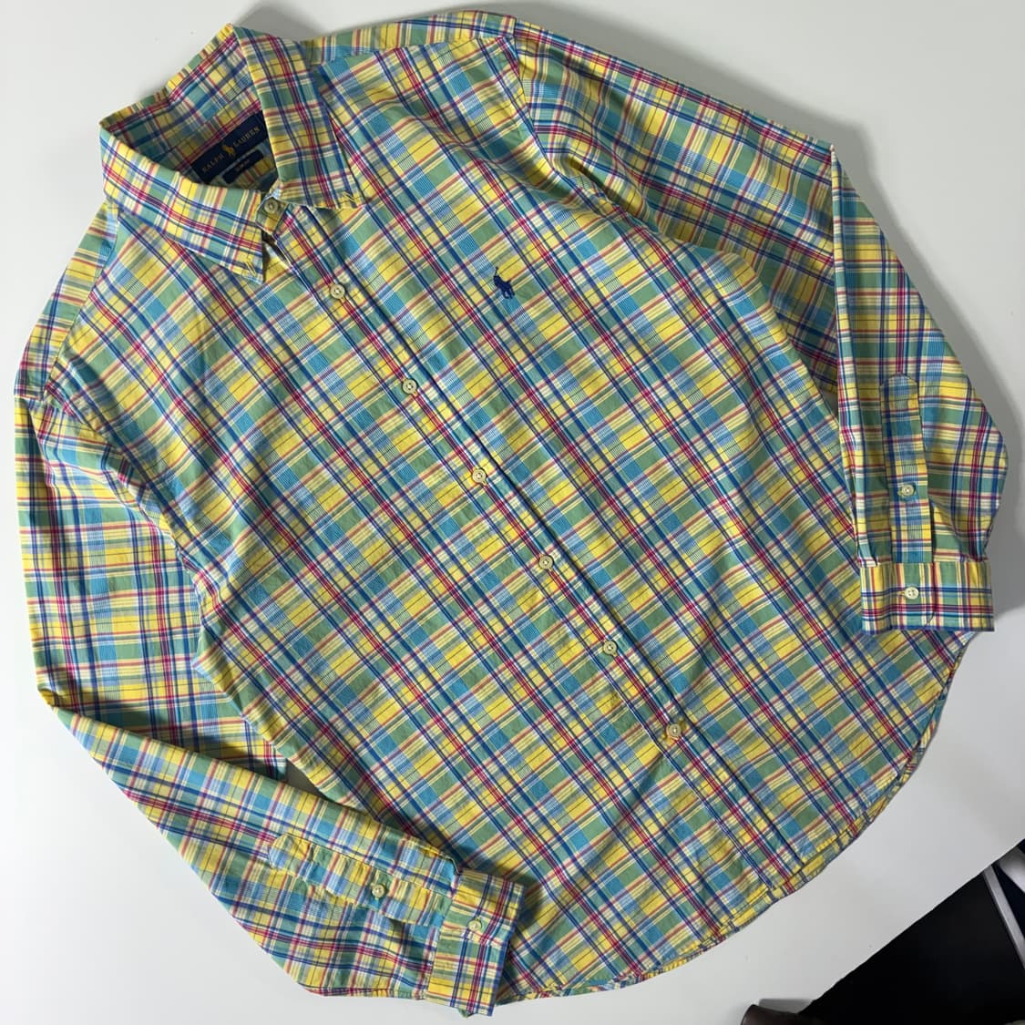 Polo  폴로 랄프로렌 자수 코튼 옐로우 체크셔츠  상품이미지2