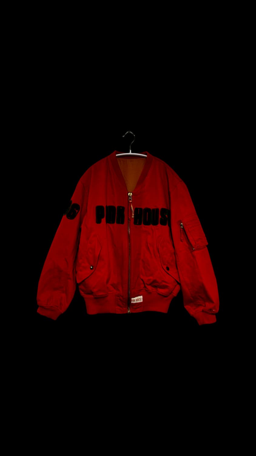 핑크하우스 00s 레드 봄버 자켓 상품이미지1