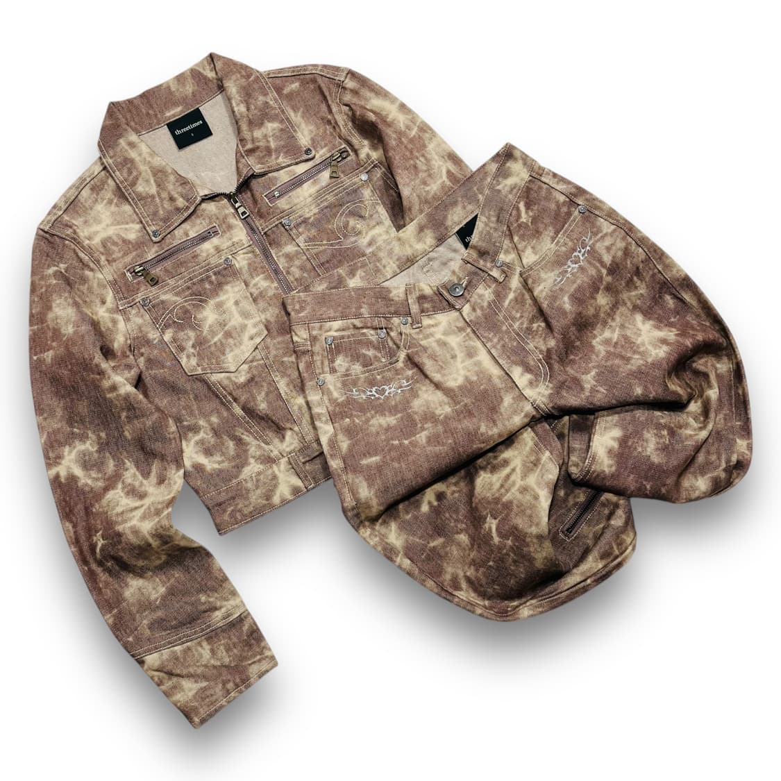 쓰리타임즈 루시퍼 워시드 러브 타투 데님 세트 상품이미지2