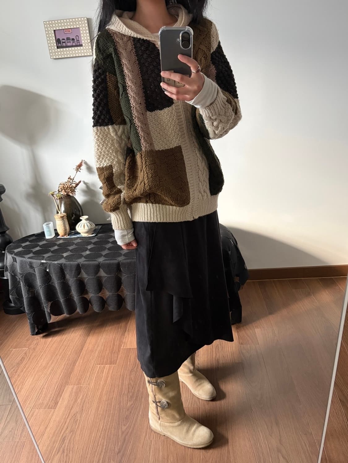 patchwork hooded zip-up 상품이미지4