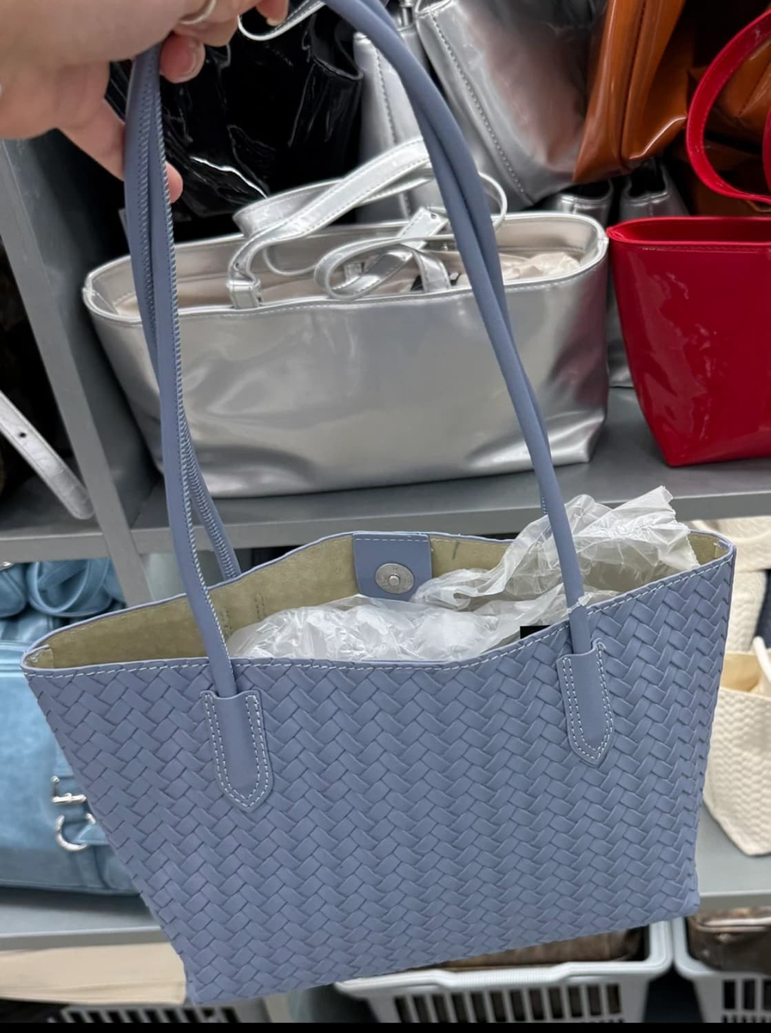 뉴뉴 nyunyu 파스텔 블루 짜임 숄더백 상품이미지1