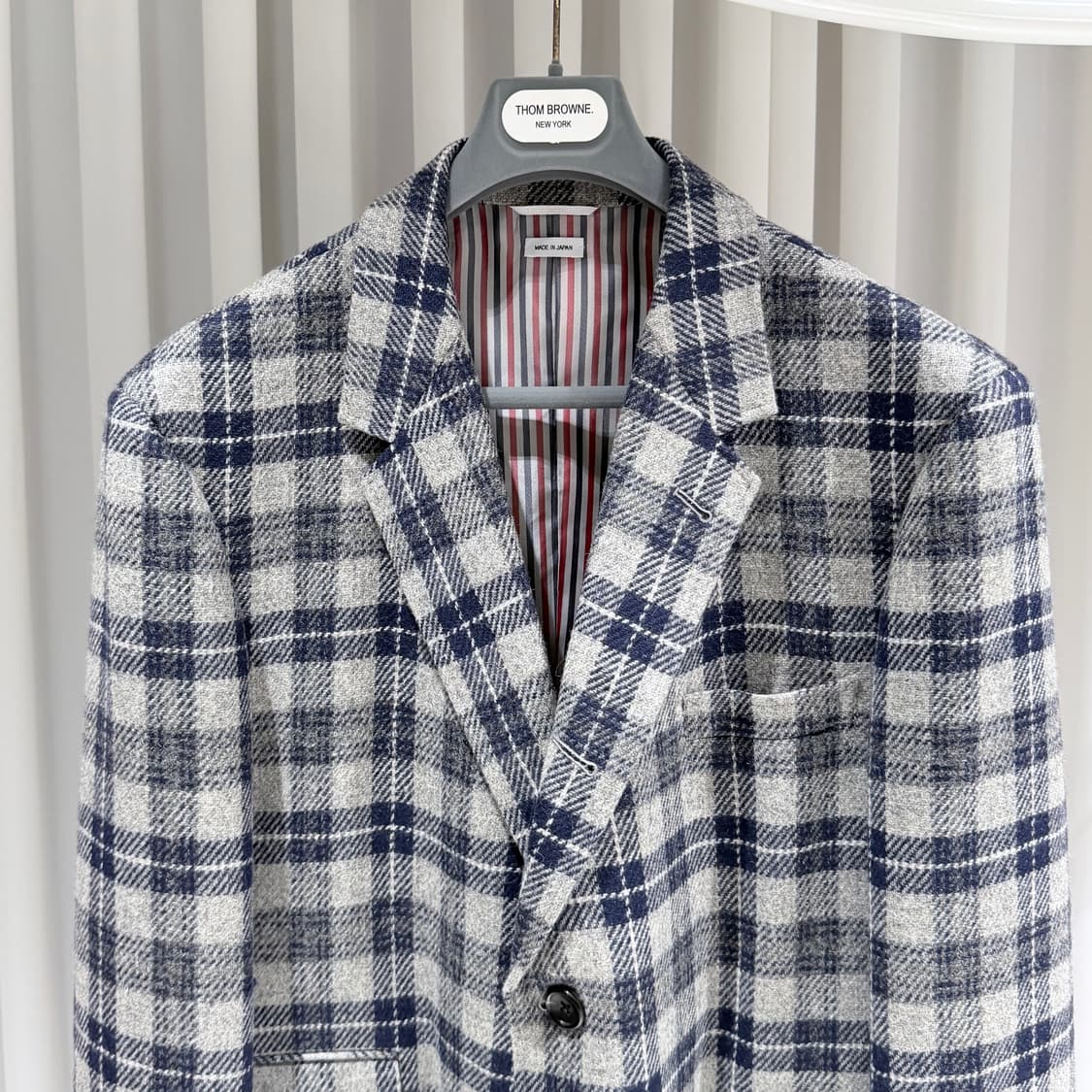 (A+/5) / 톰브라운 타탄 체크 바리티쉬 울 오버 코트 자켓 그레이 상품이미지2
