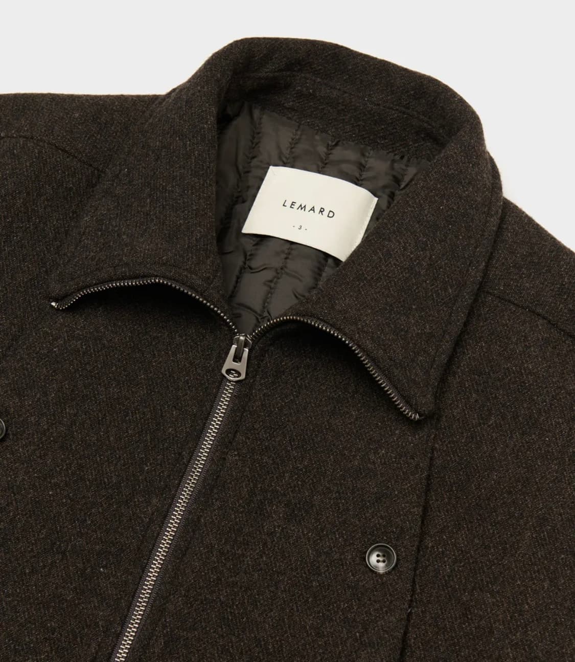 르마드 울 더블 포켓 하이넥 자켓 - 브라운 상품이미지2
