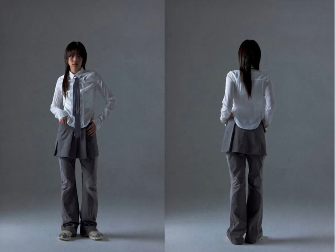 오호스 2-way pleats skirt pants(grey,1) 상품이미지4