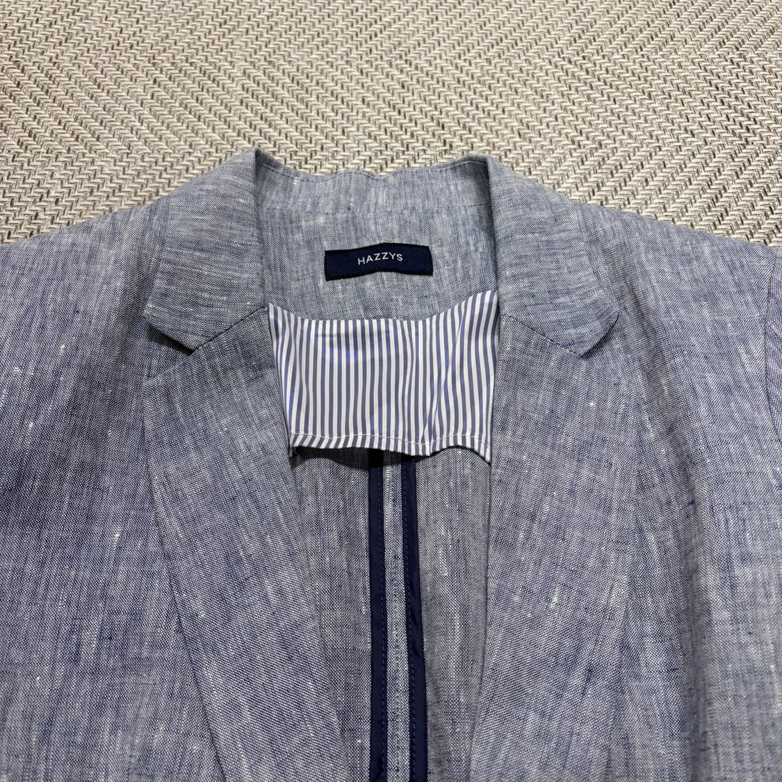 (90)해지스 멜란지블루 린넨자켓 상품이미지3