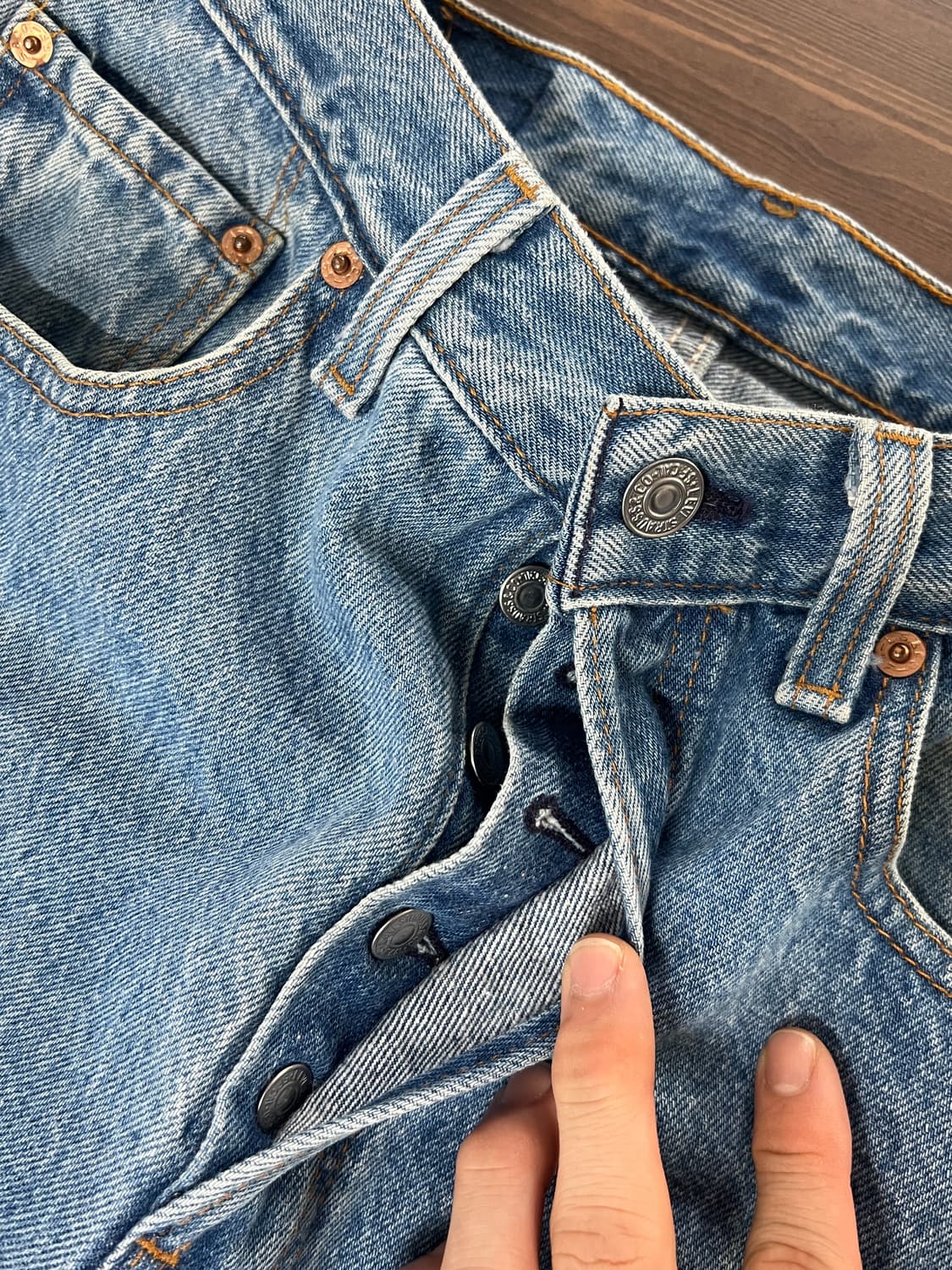 90s USA Levis 리바이스 501 스트레이트 연청 데님 팬츠 상품이미지6