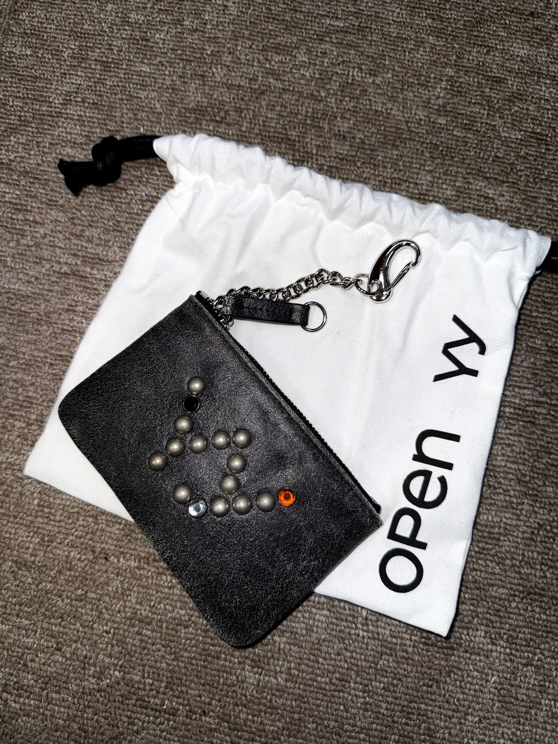 OPEN YY / STUD CHAIN WALLET (BLACK) 상품이미지5