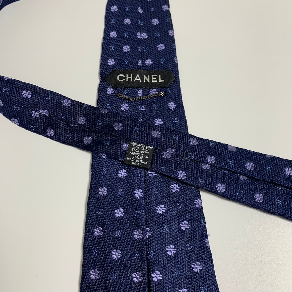 샤넬(CHANEL) 모노그램 로고플레이 명품넥타이 A등급 자카드 플라워 상품이미지8