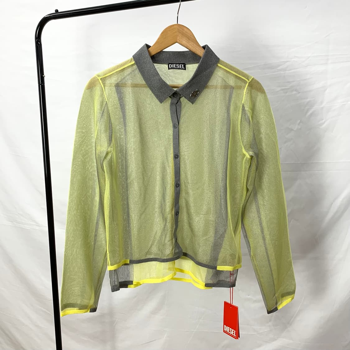 디젤 D링 시스루 레이어드 셔츠 상품이미지2