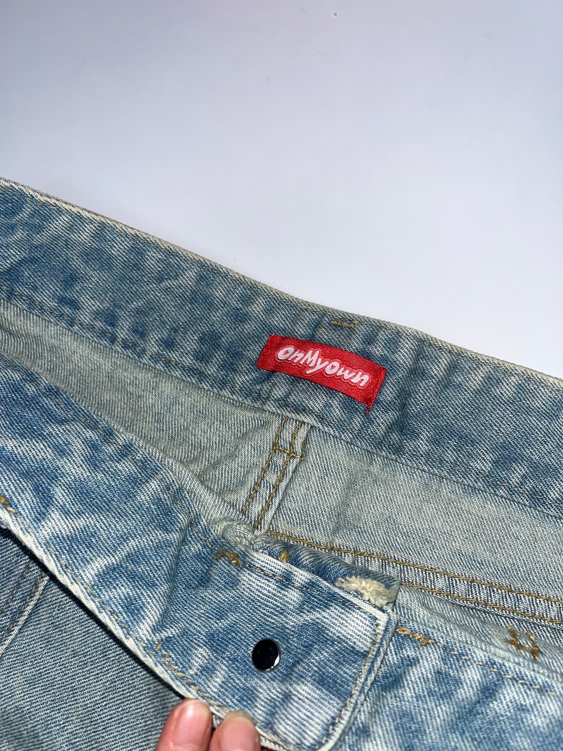 onmyown denim pleated skirt 상품이미지3