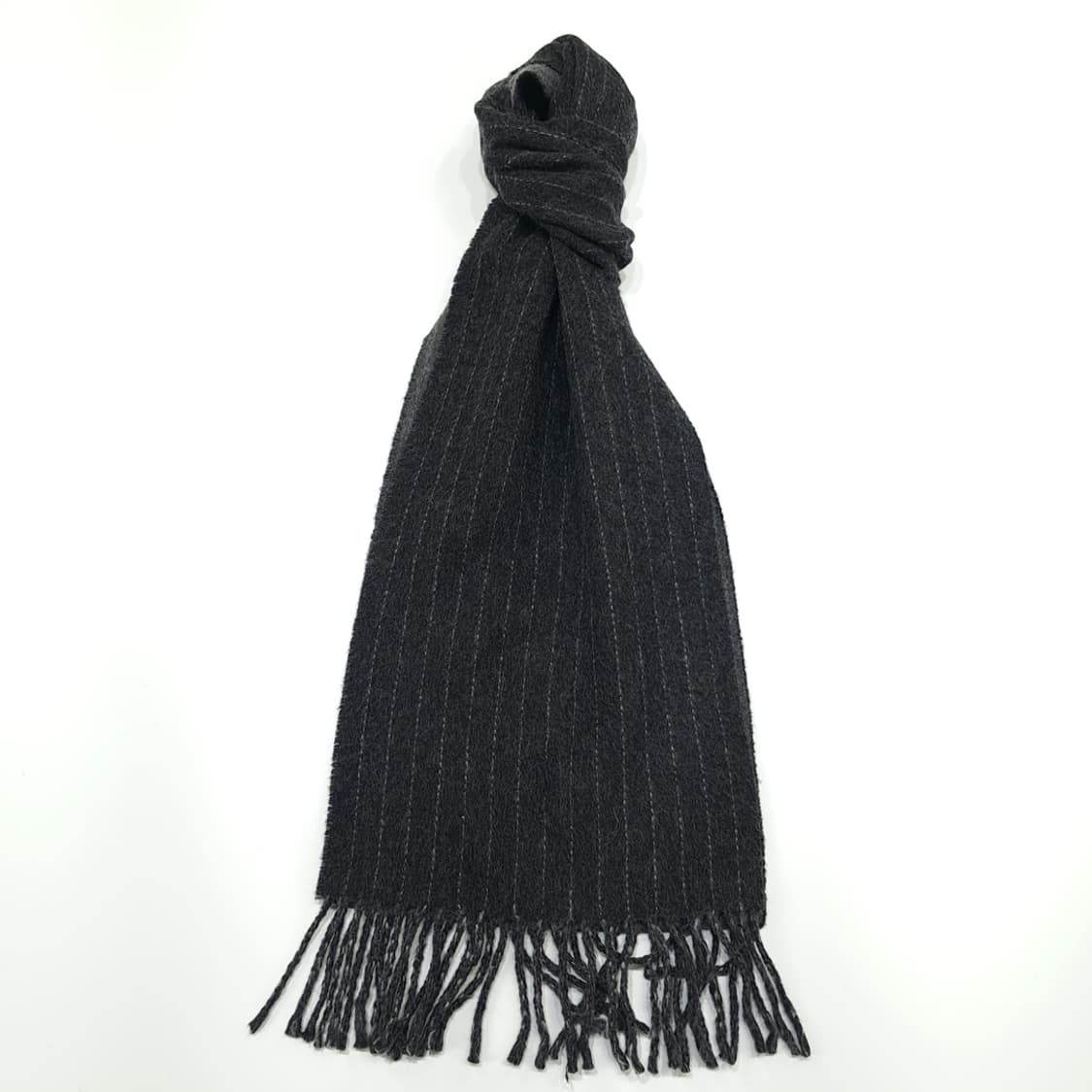 MX251 폴로 랄프로렌 그레이 스트라이프 양면 버진울 목도리 머플러 상품이미지1