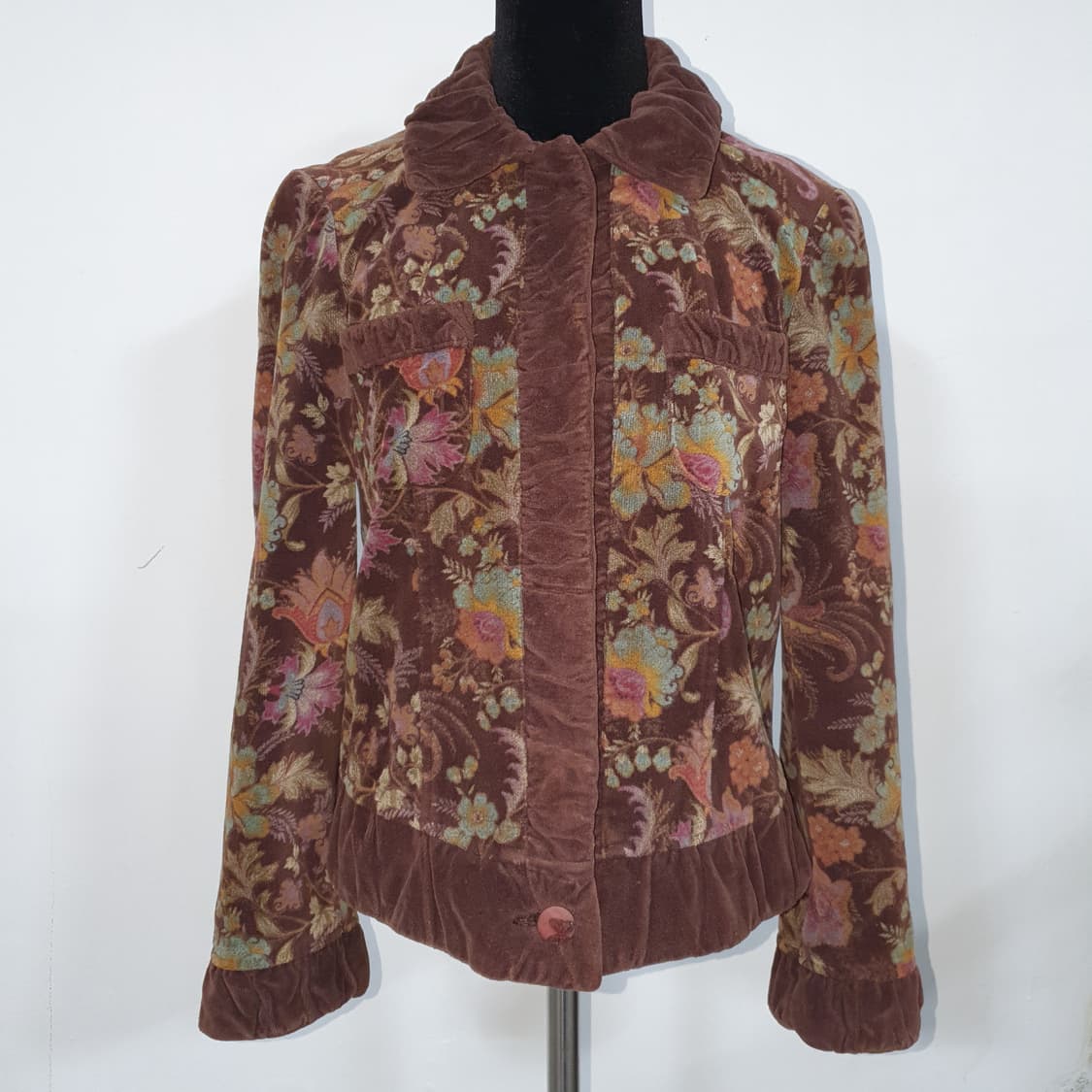 빈티지 플로럴 페이즐리 벨벳 자켓 오일릴리 에트로 모리걸 오리엔탈 그런지 상품이미지2