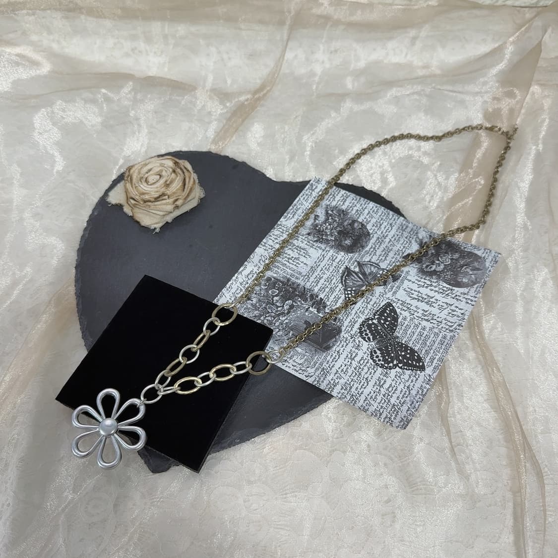 빈티지 플라워 체인 목걸이 상품이미지2