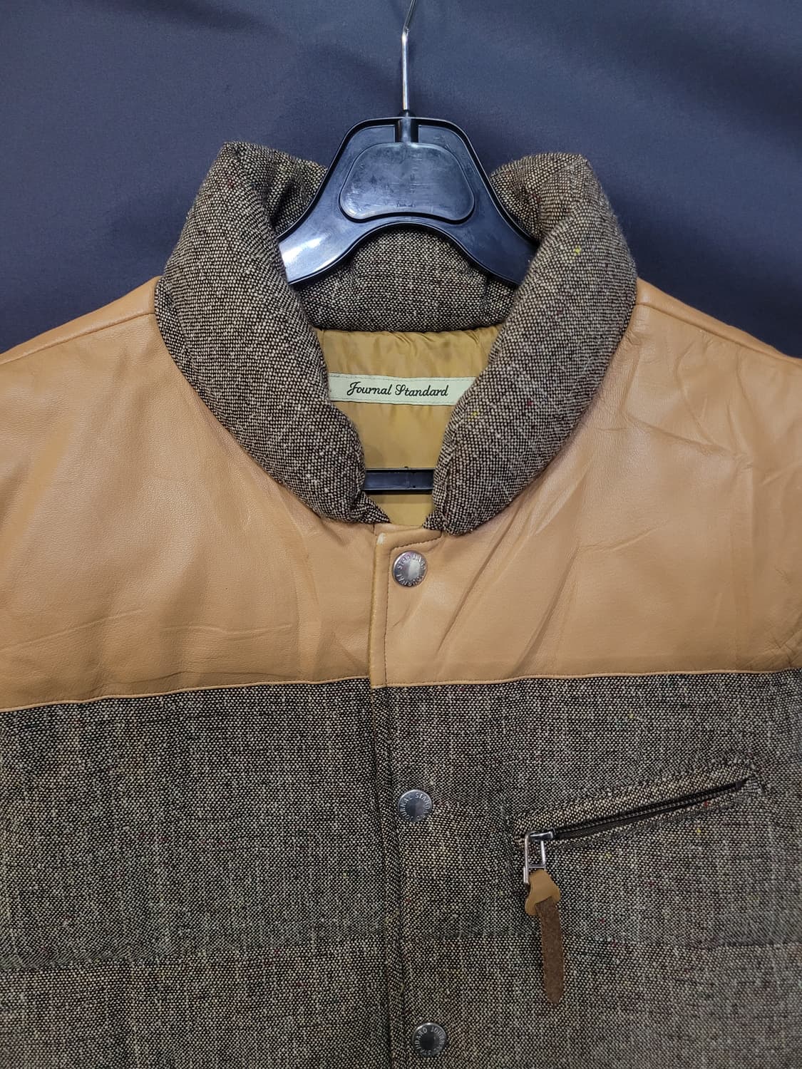 Journal Standard 저널스탠다스 빈티지 트위드 레더 다운베스트 상품이미지2