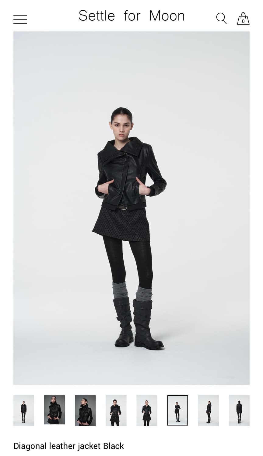 Diagonal leather jacket 상품이미지1