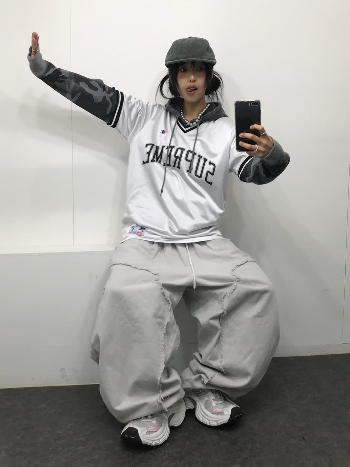 슈프림 x 챔피온 콜라보 화이트 져지 상품이미지4