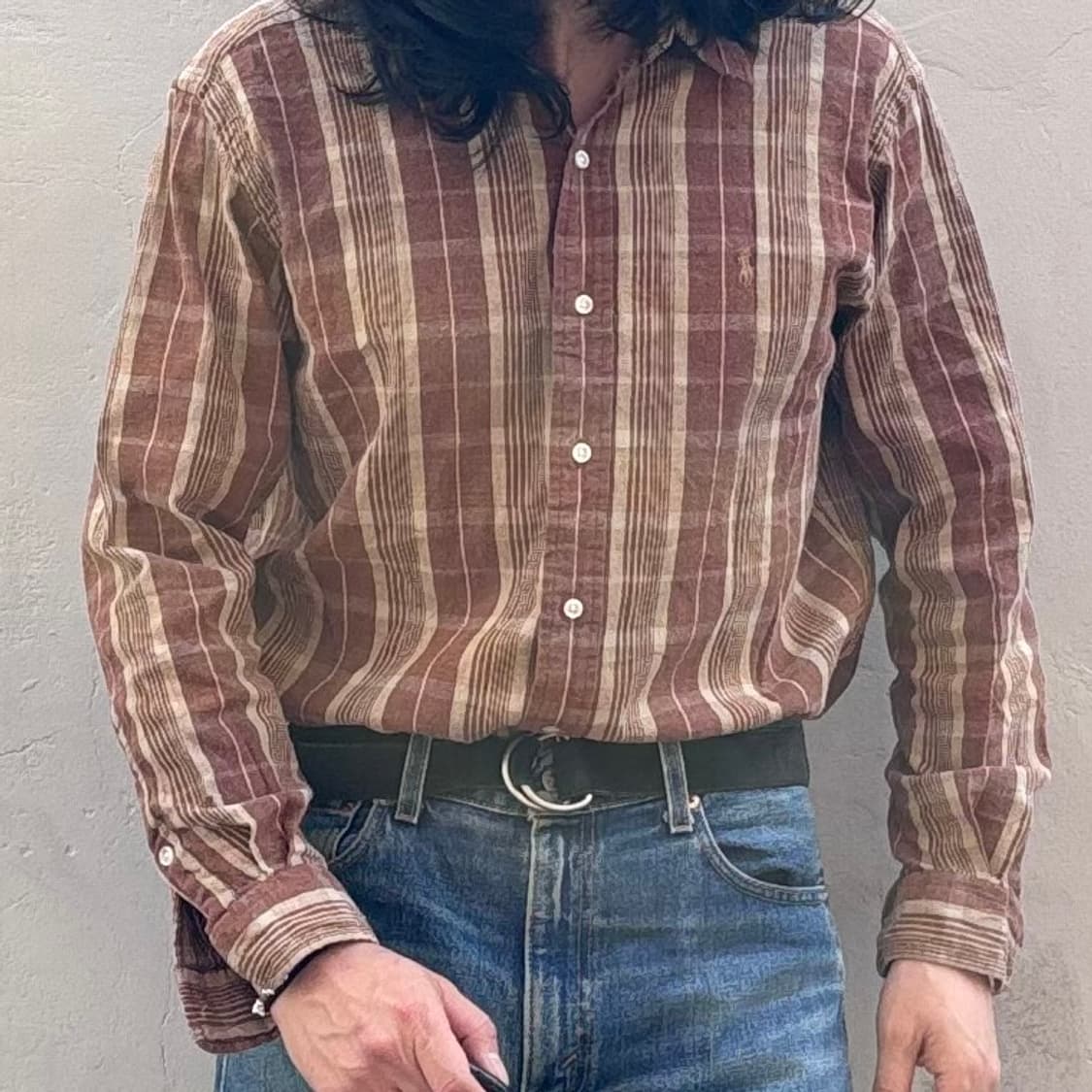 90년대 일본 폴로 랄프로렌 로웰 스포츠 체크 셔츠 상품이미지8