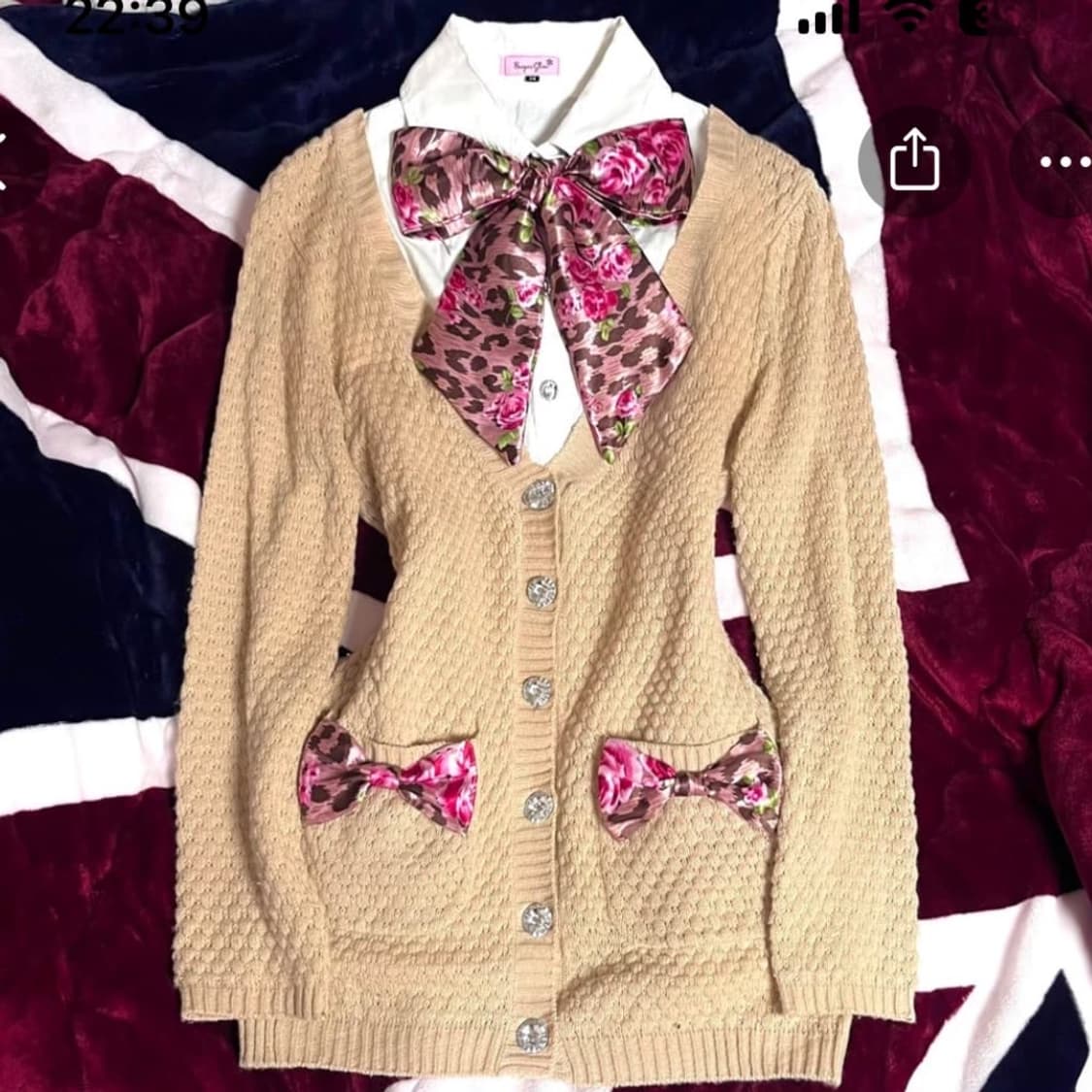 ma*rs 마즈 장미 호피 레오파드 코갸루 셋업 히메갸루 리본 상품이미지1