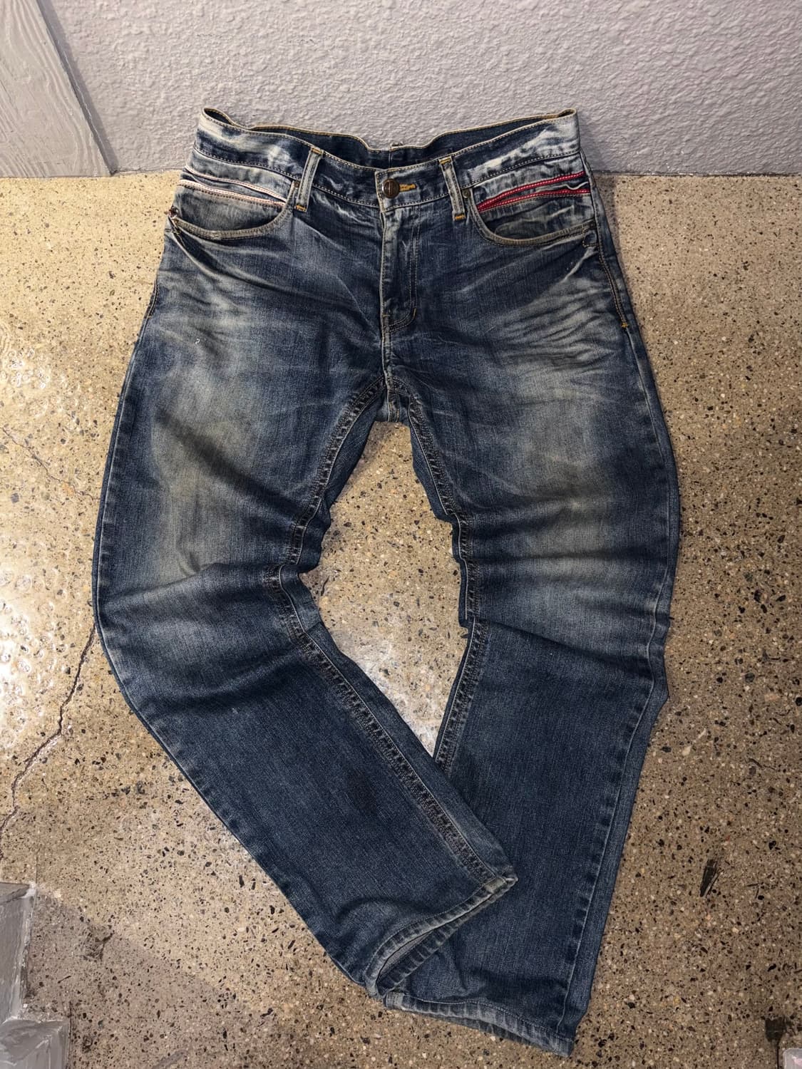 에비수 자수 데님팬츠 상품이미지2