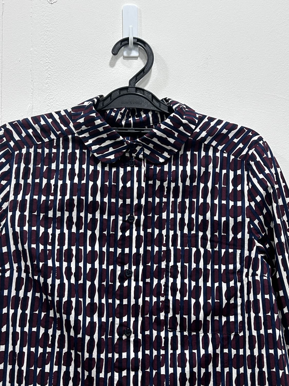 COS 코스 버건디네이비 둥근카라 셔츠 여성 XS 34사이즈 상품이미지2