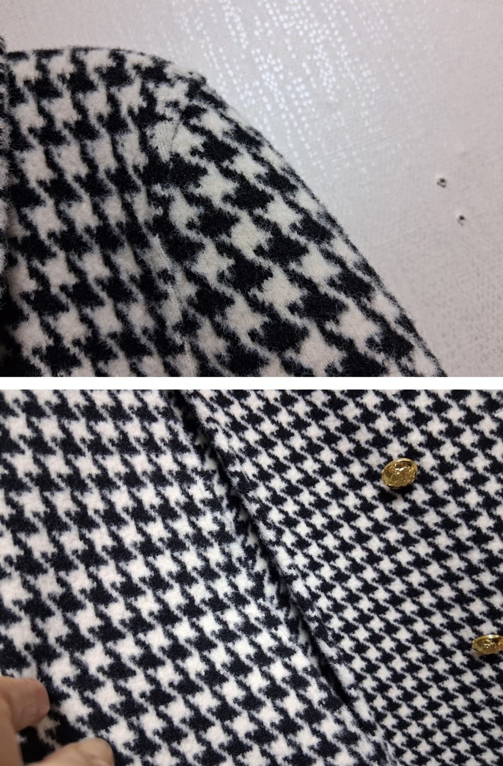 검정화이트 셰퍼트체크 하운드 두터운 레이욘니트 케이프 66까지 
  상품이미지5