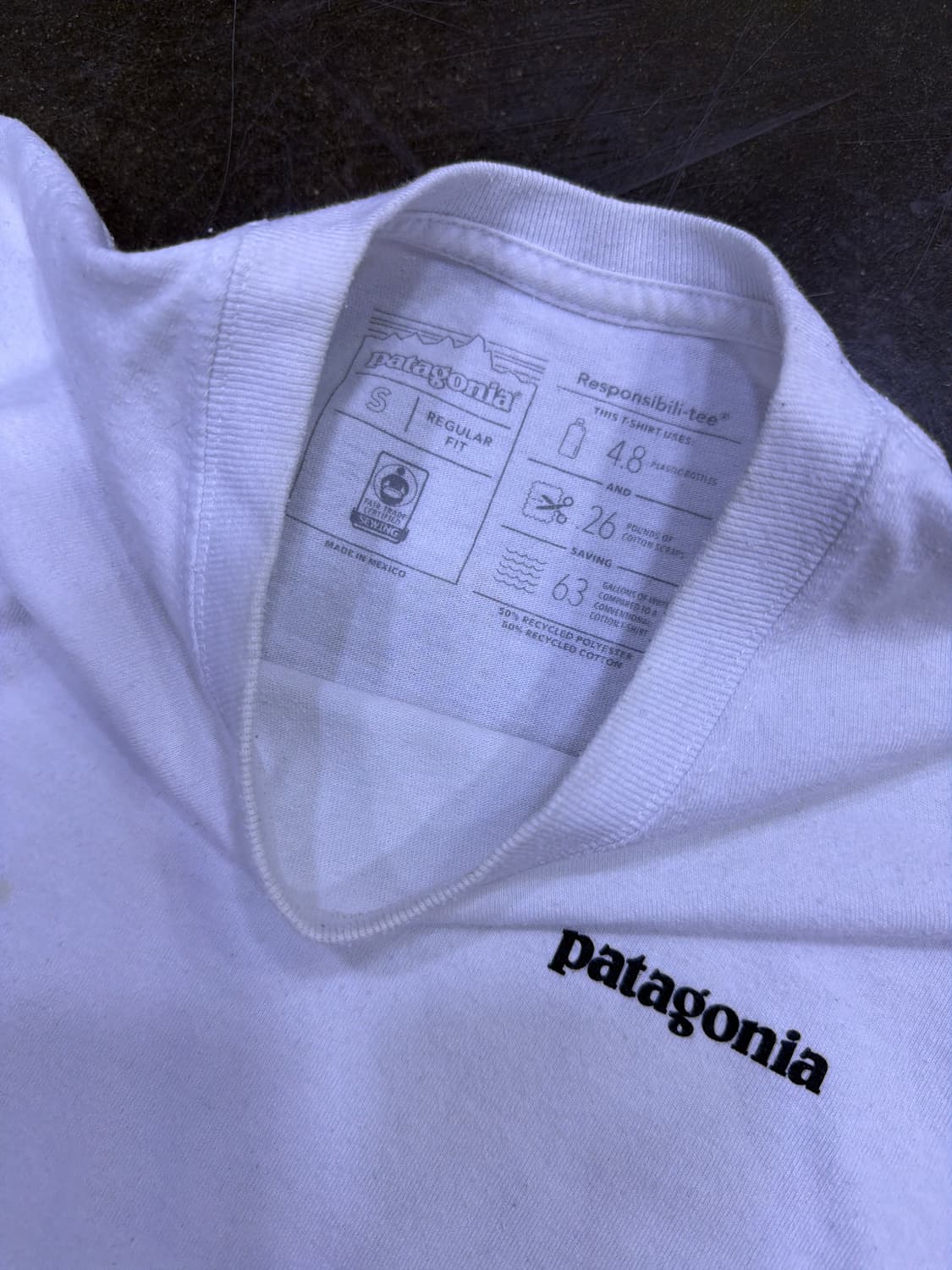 파타고니아 화이트 피쉬 로고 티셔츠 S 상품이미지6