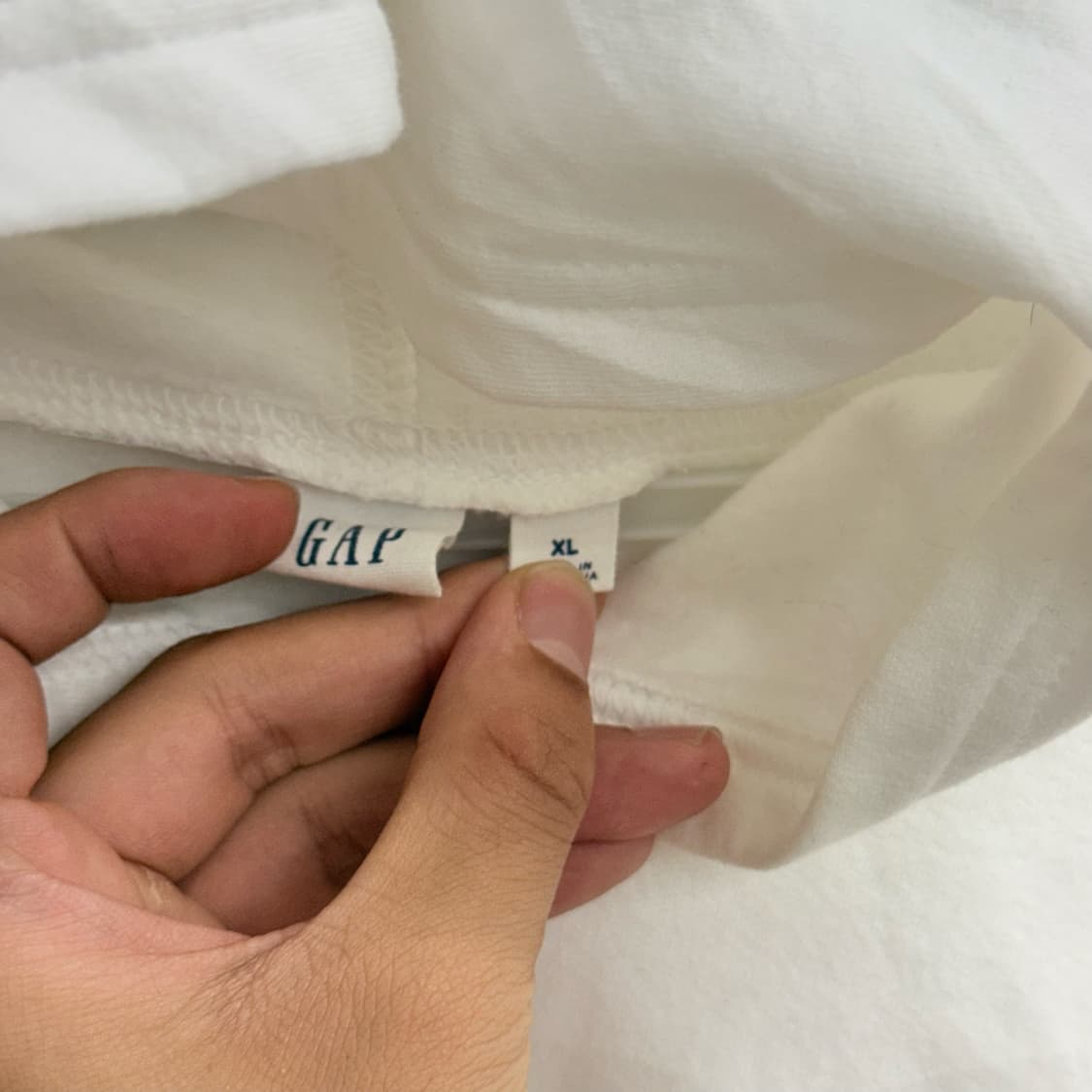 갭 gap로고 아이보리 기모 후드티 XL 상품이미지2