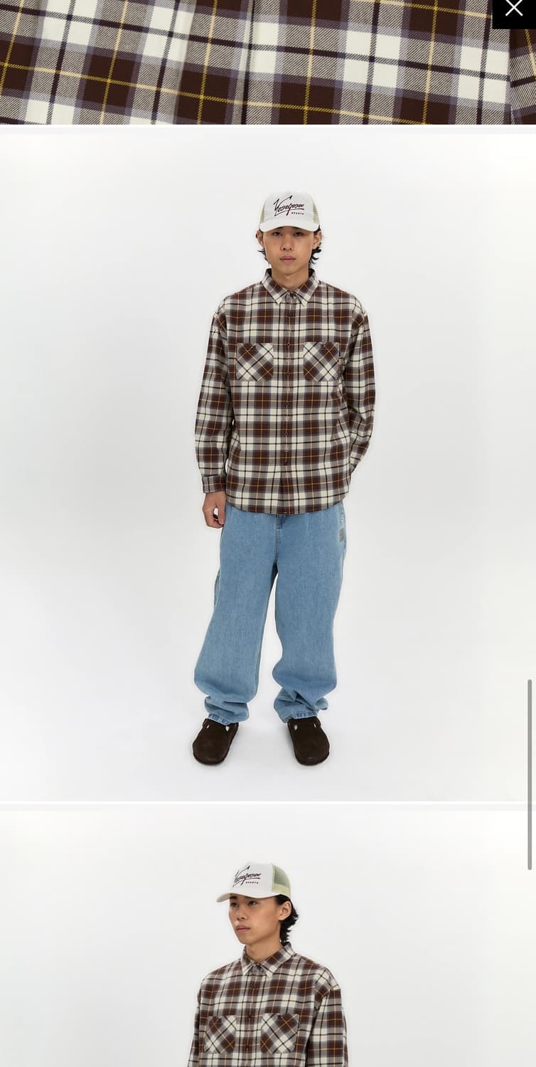 예스아이씨 Plop Check Shirt Brown 상품이미지2