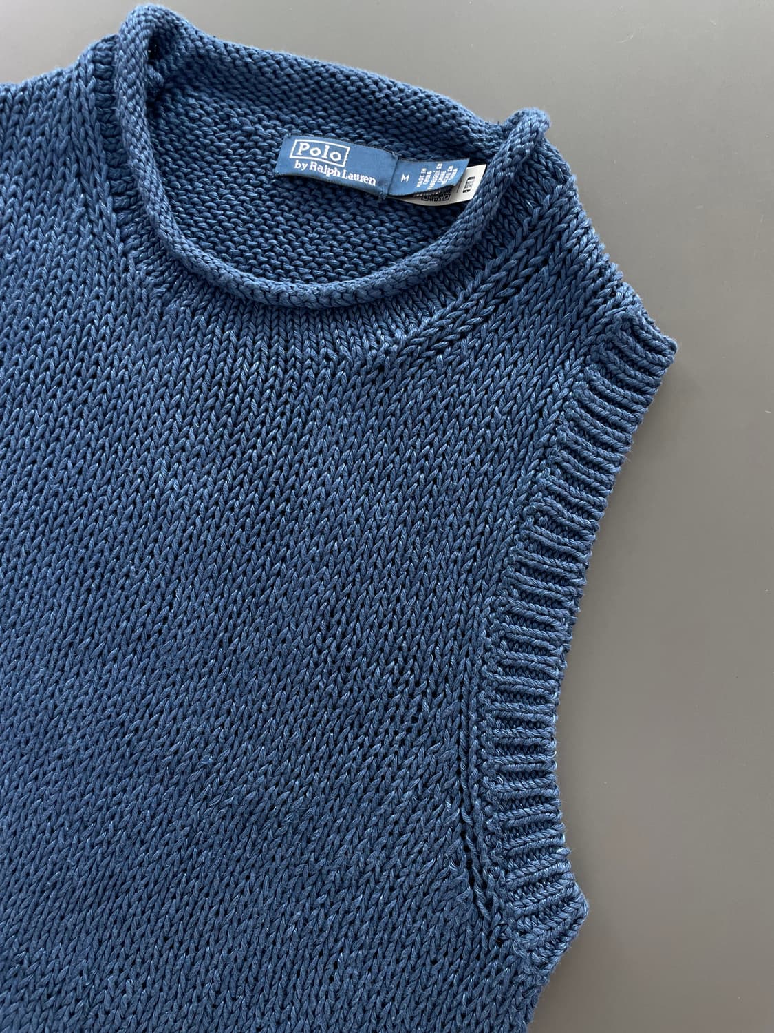 [M] 폴로 랄프로렌 린넨 코튼 블랜드 니트 베스트 조끼 QR 인증 상품이미지3
