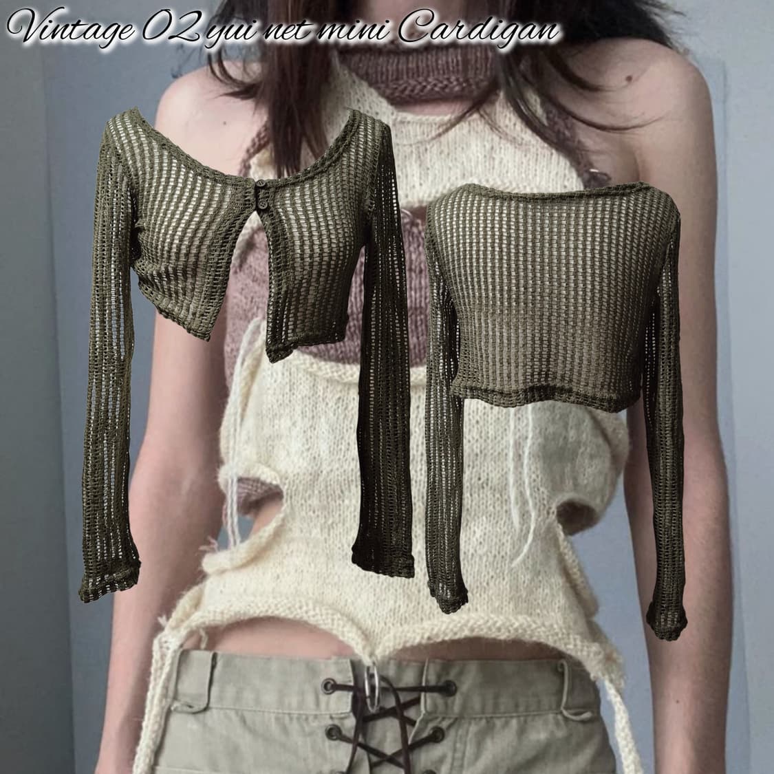 Vintage 02 yui net mini Cardigan 상품이미지1