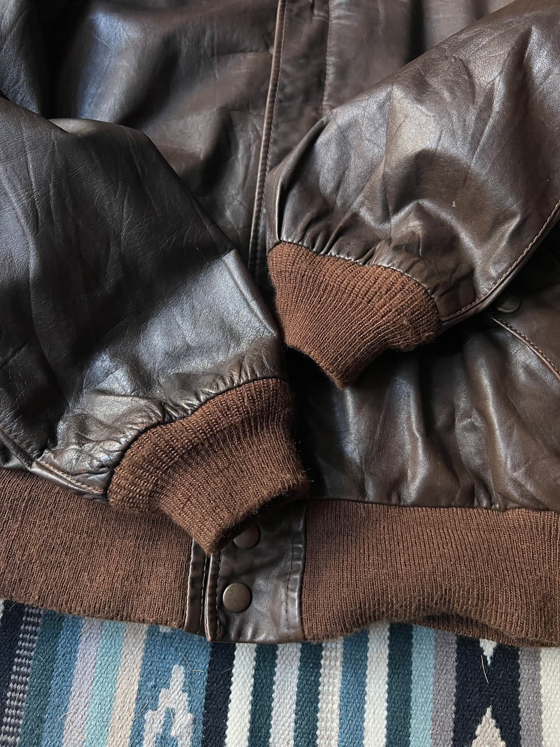 [XL]90's Made in USA 리얼레더 플라이트 자켓 상품이미지4