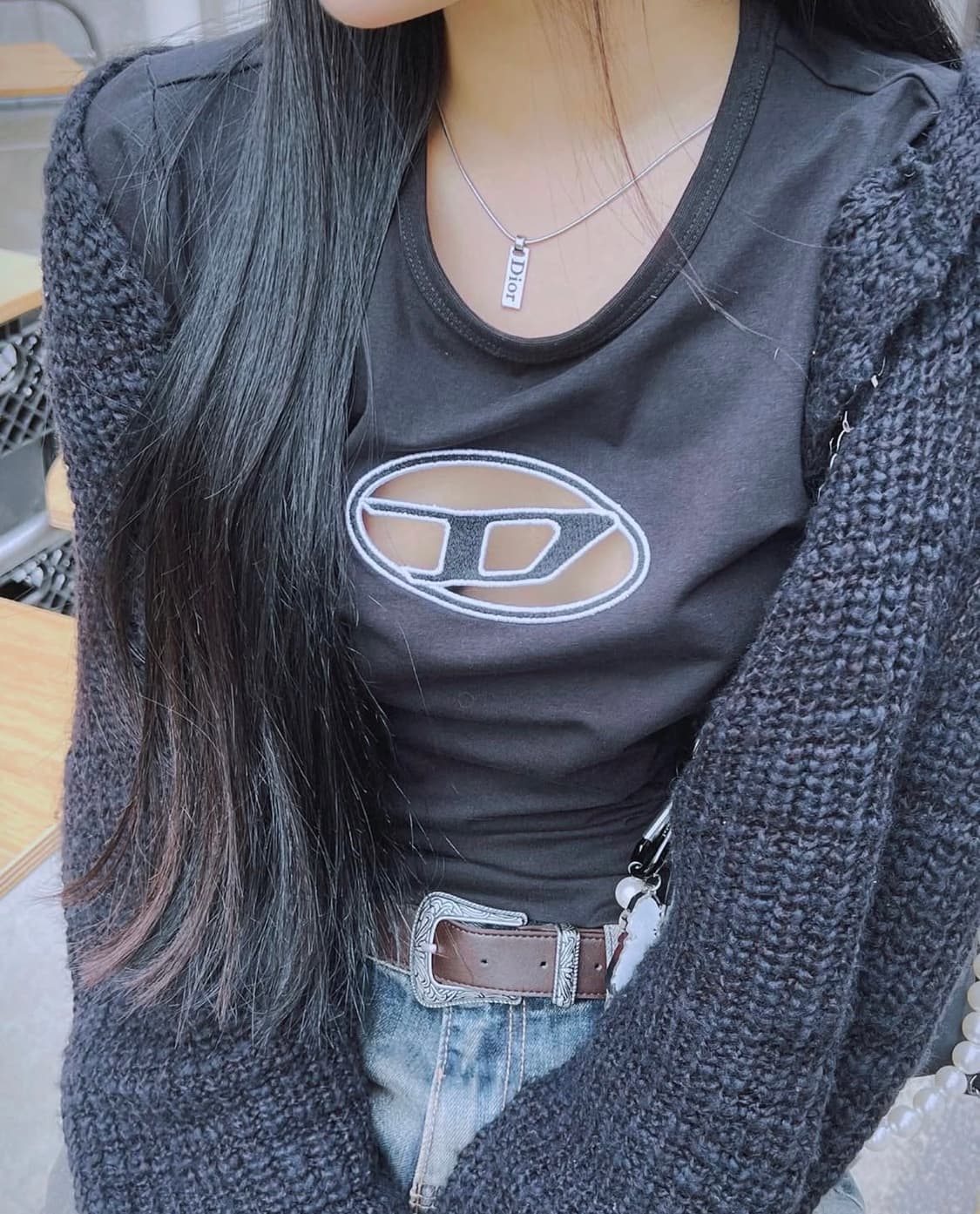 디젤 피카부 반팔 블랙 M 상품이미지1