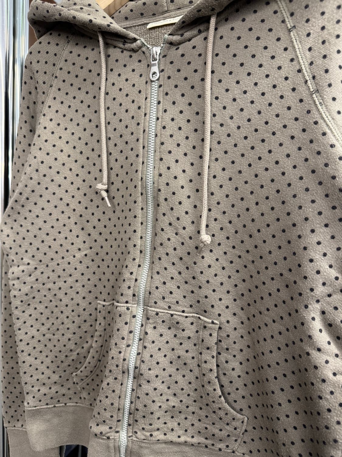 재패니즈 빈티지 우먼스 도트 패턴 후드집업 상품이미지2