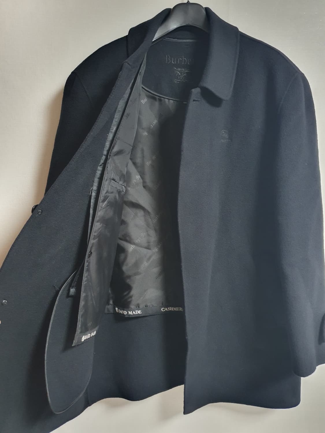 [버버리 Burberrys] 캐시미어 100% 싱글 코트 블랙 L~XL 상품이미지3