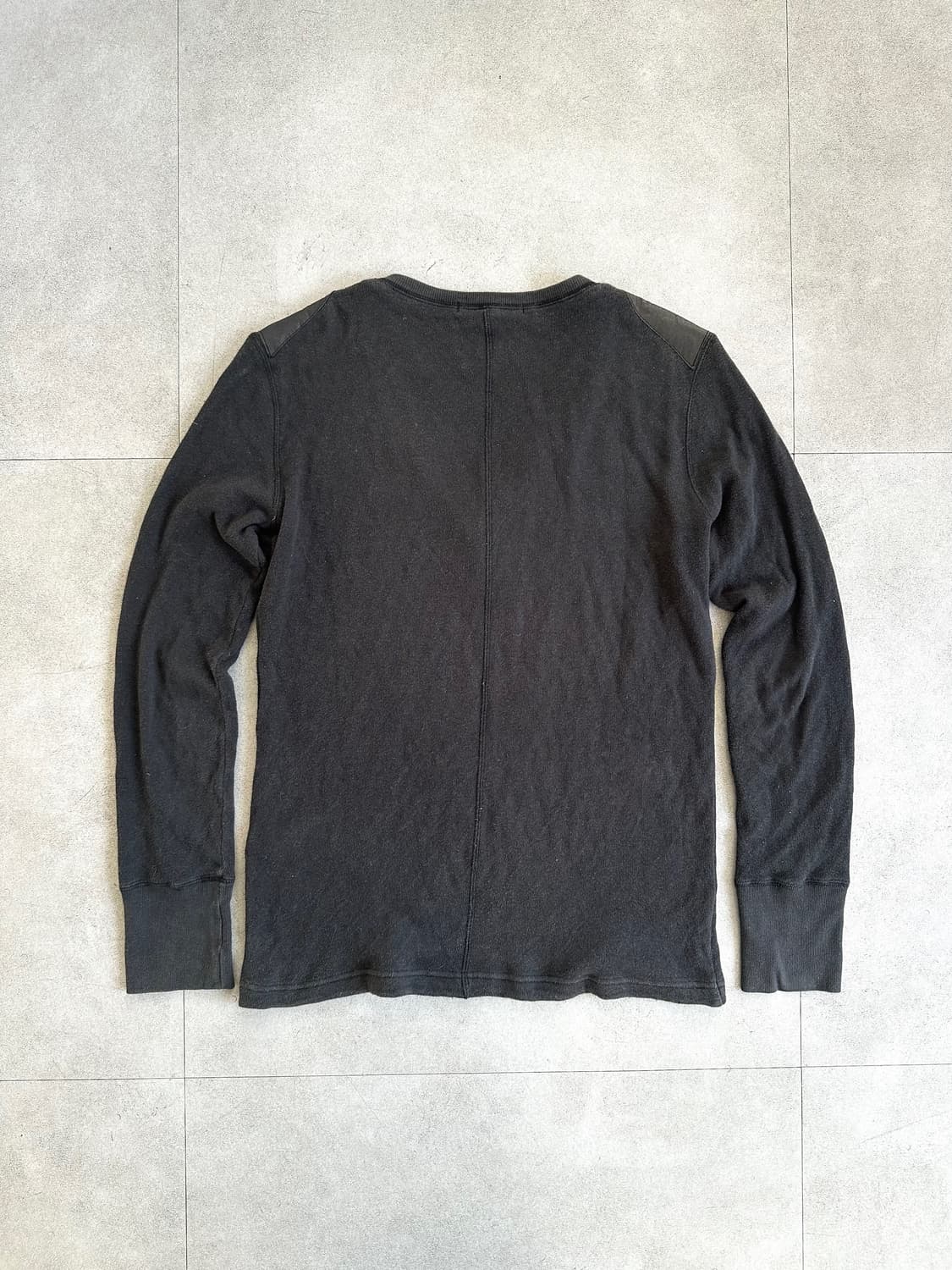 다이어트 부처 슬림 스킨 레더패치 딥브이넥 롱슬리브 상품이미지5