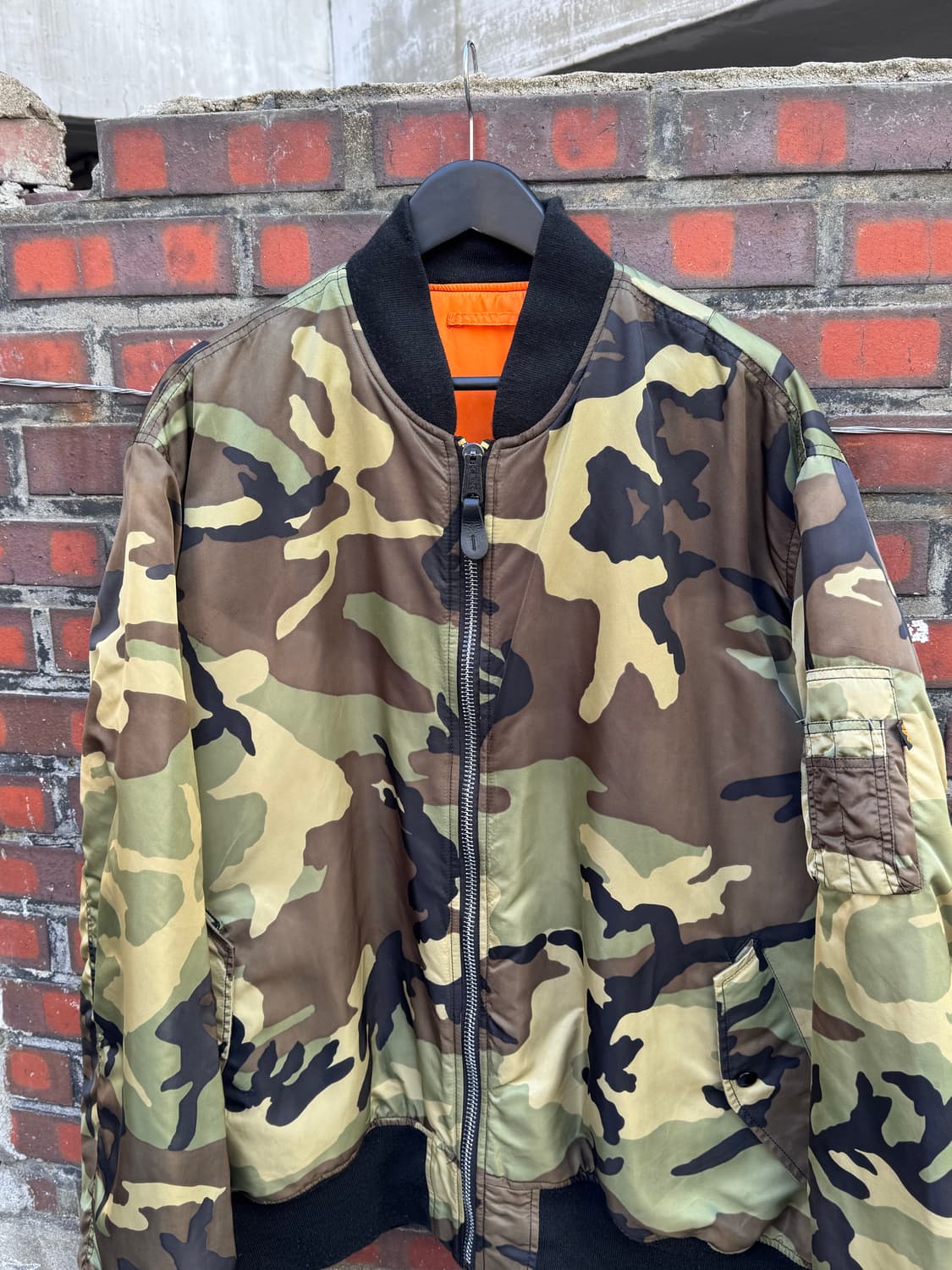 90s 알파인더스트리 우드랜드 카모 MA-1 항공자켓  상품이미지2