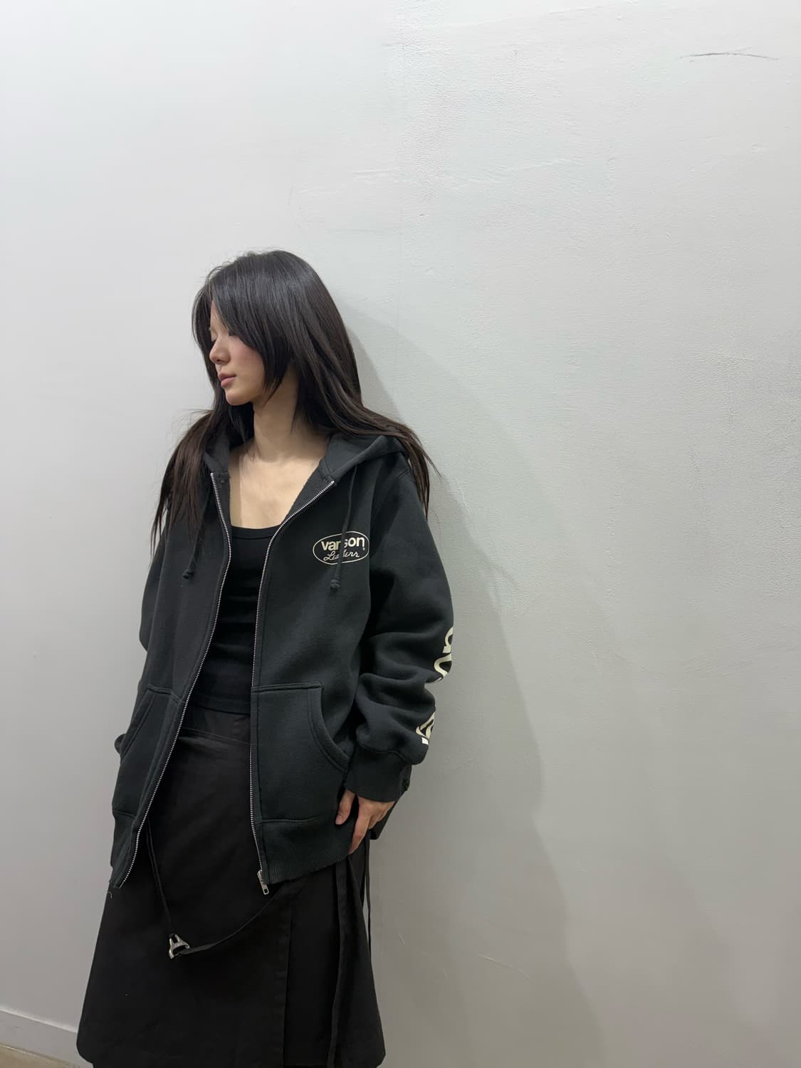 밴슨 오버핏 로고 후드집업 상품이미지7